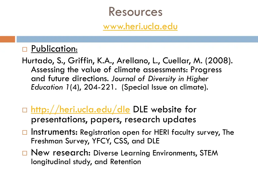 resources www heri ucla edu