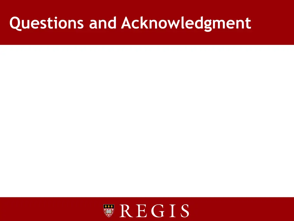 questions and acknowledgment