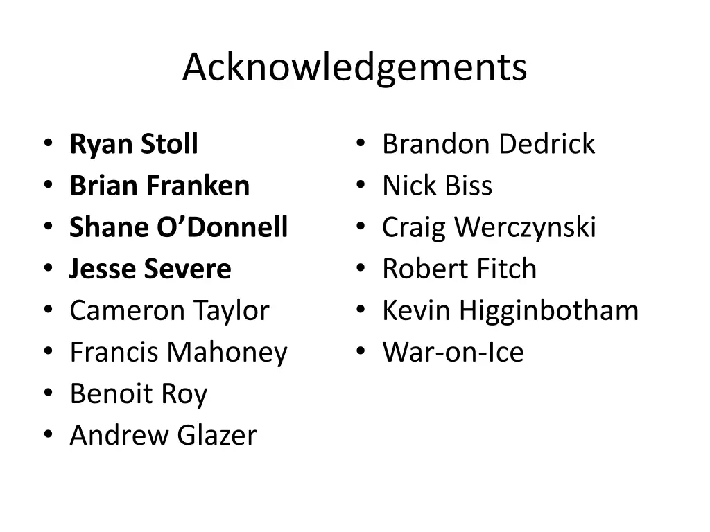 acknowledgements