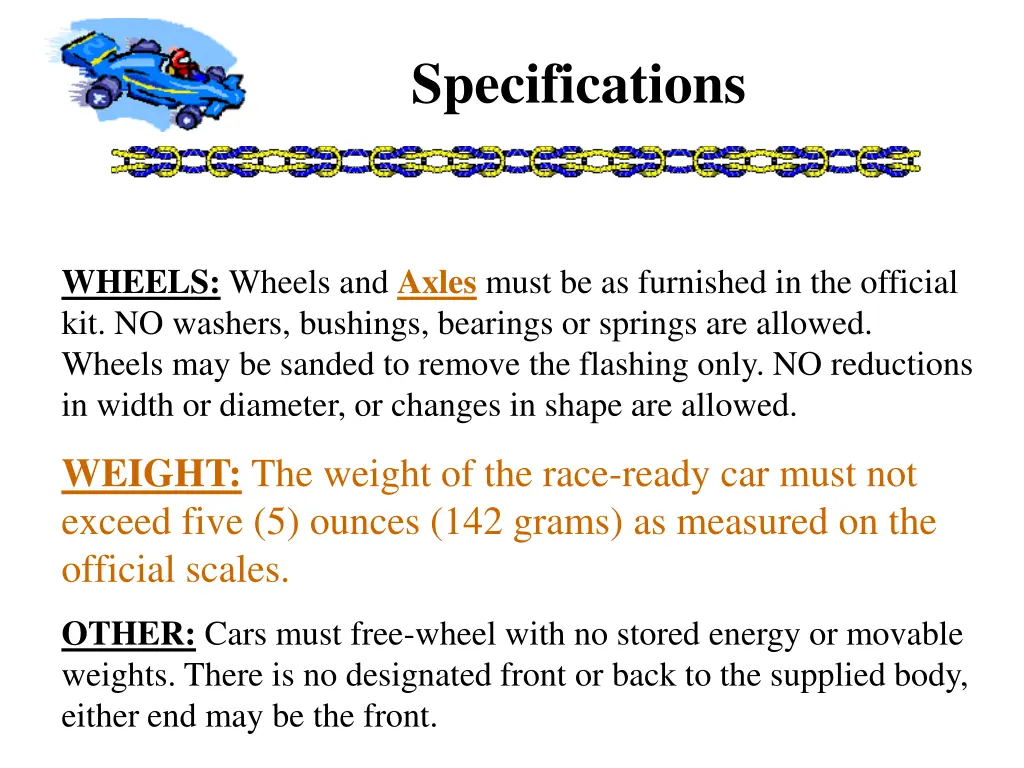 specifications 1