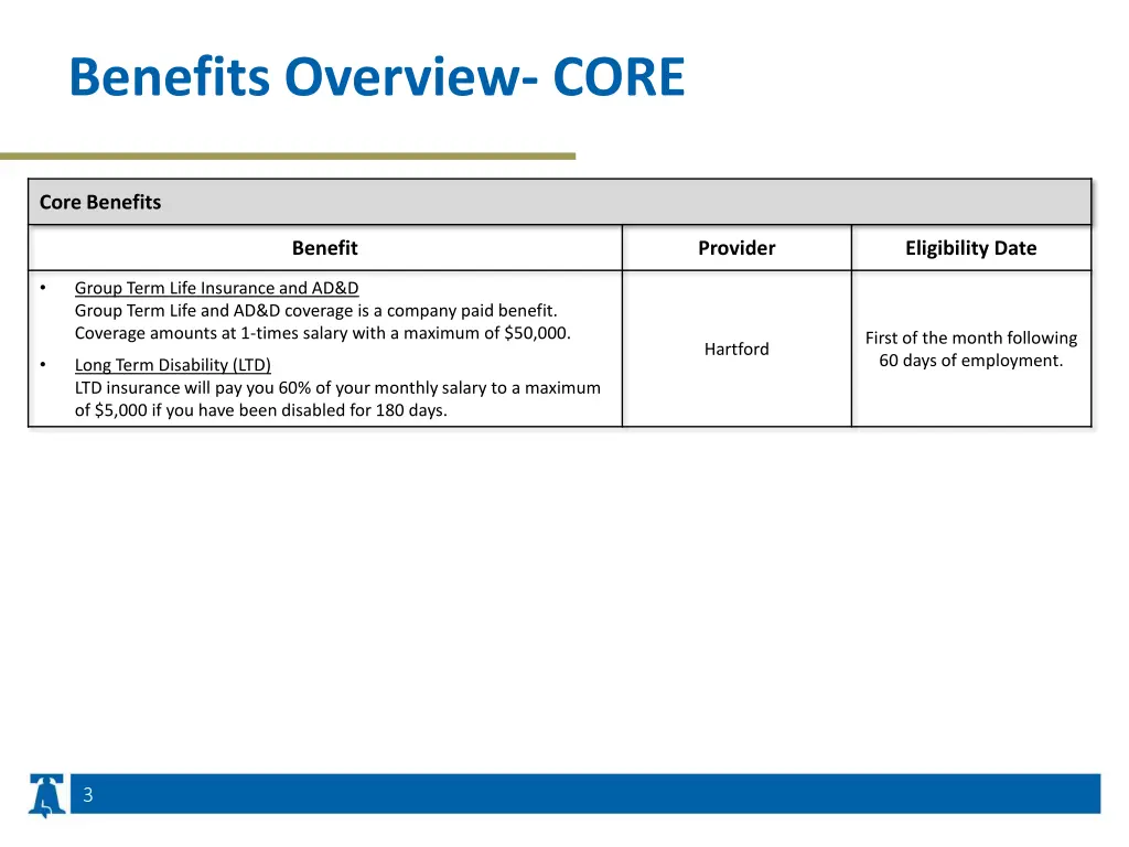 benefits overview core