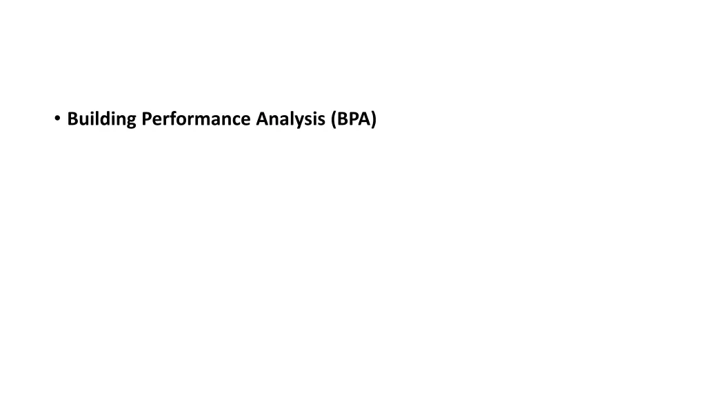 building performance analysis bpa