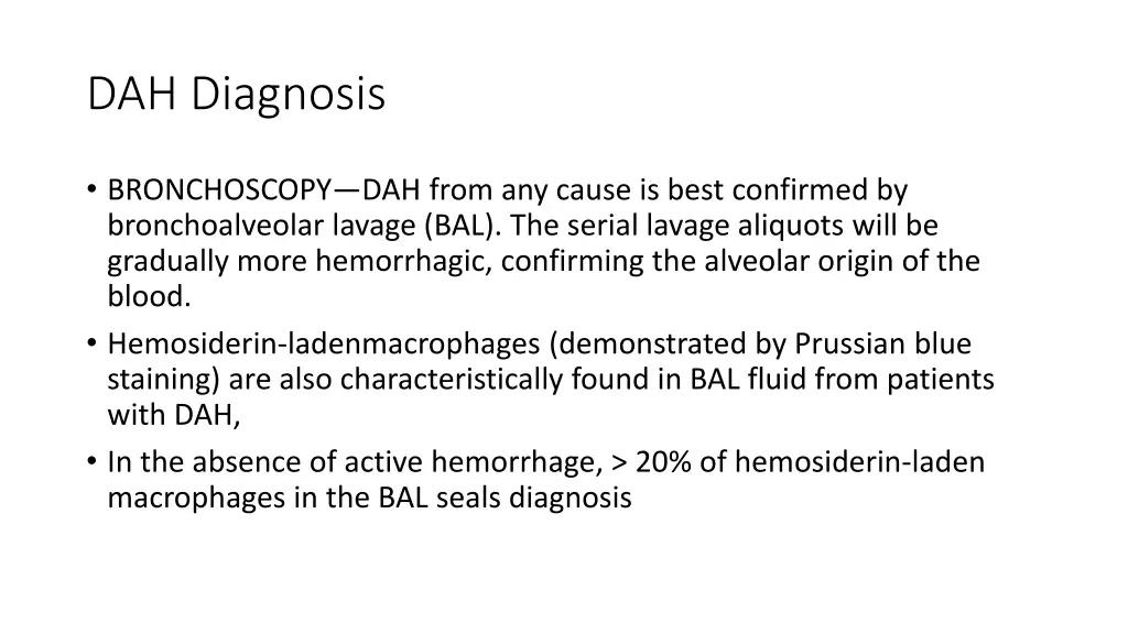 dah diagnosis