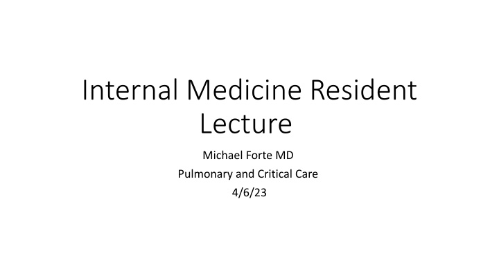 internal medicine resident lecture