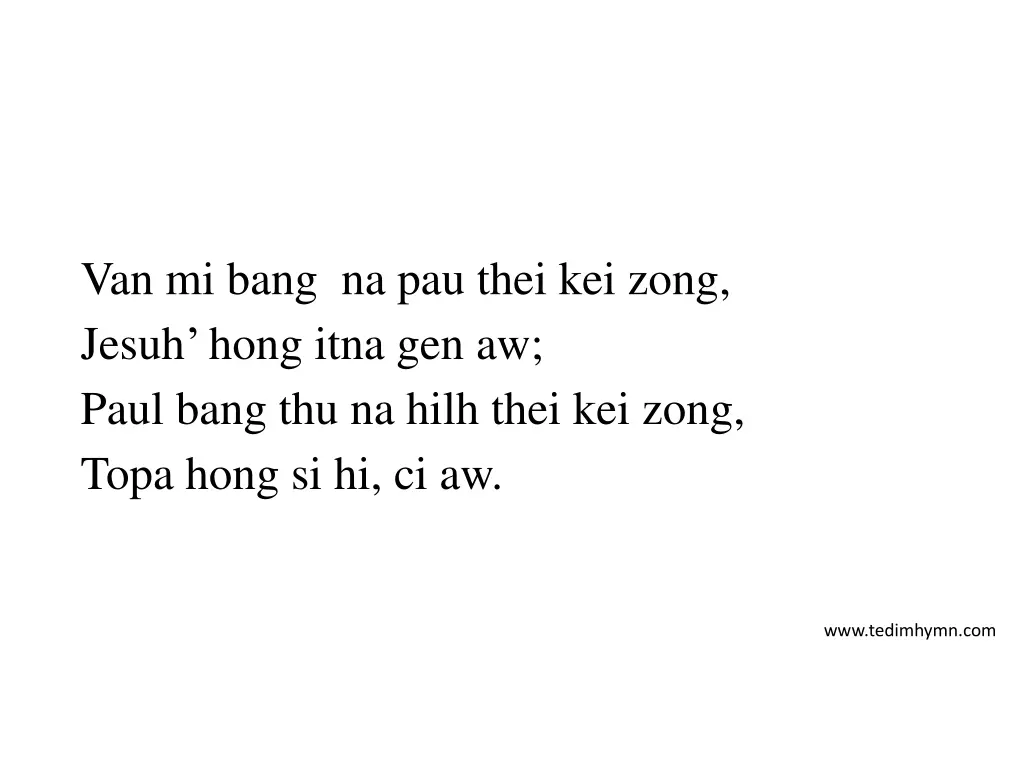 van mi bang na pau thei kei zong jesuh hong itna