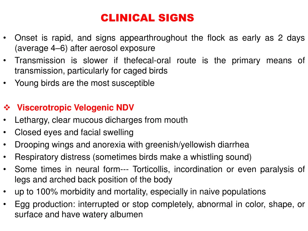 clinical signs
