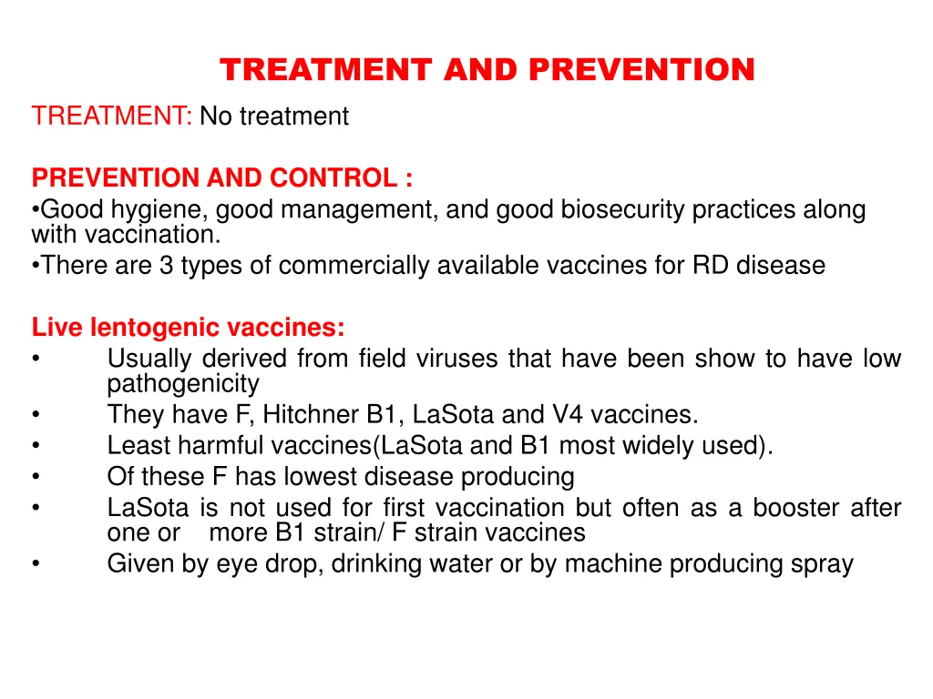 treatment and prevention