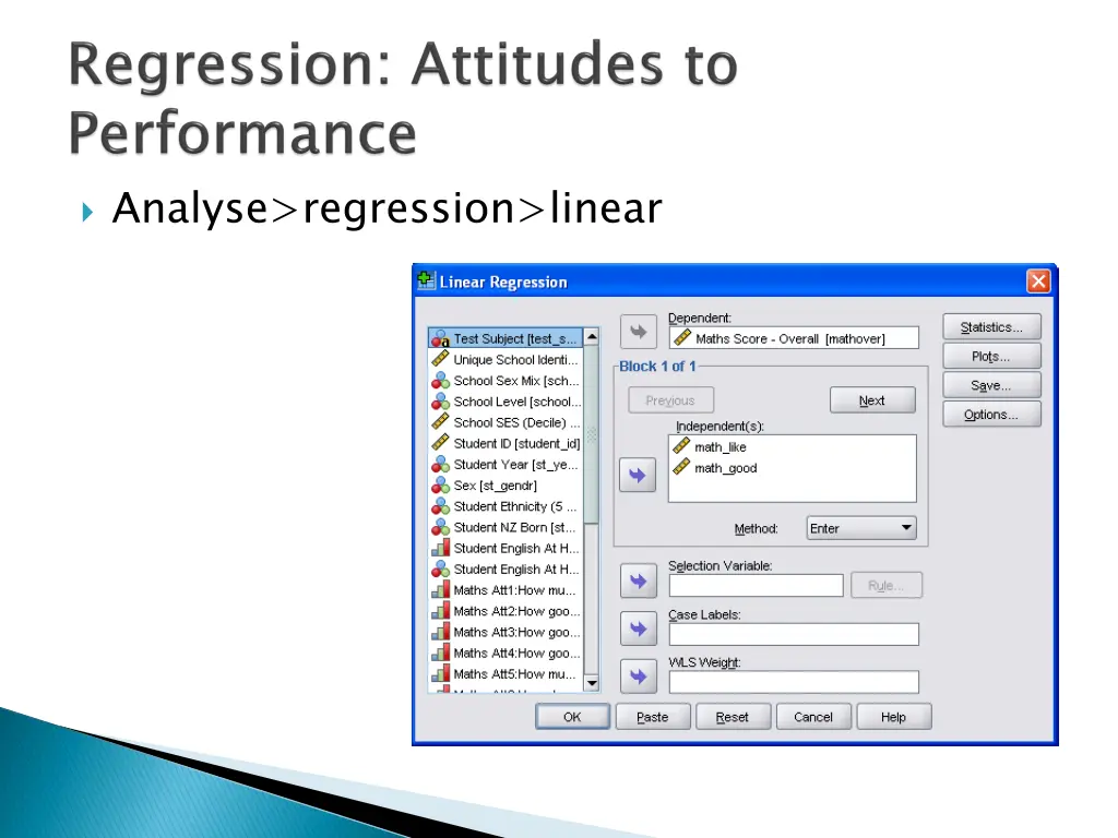 analyse regression linear