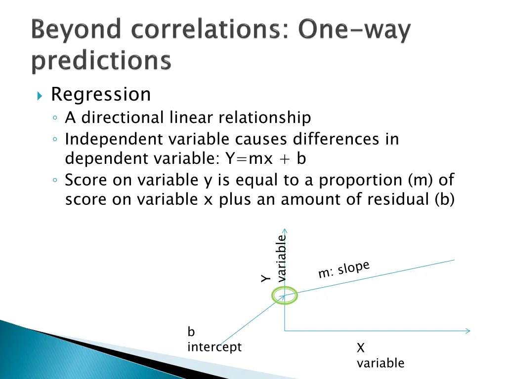 regression a directional linear relationship