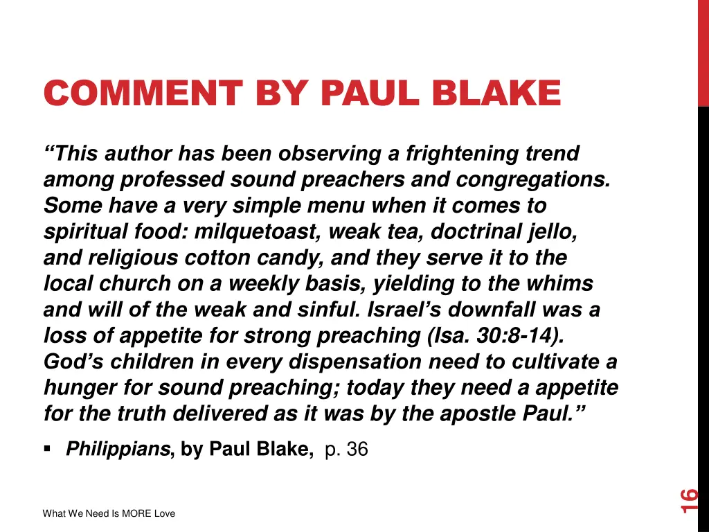 comment by paul blake