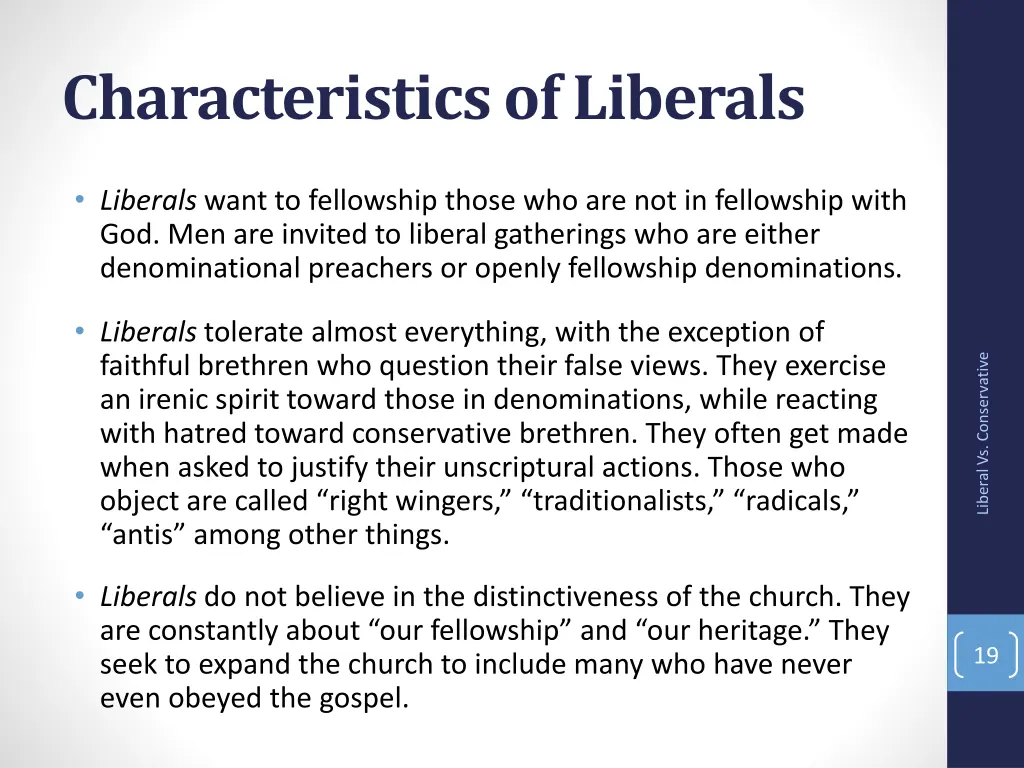 characteristics of liberals 1