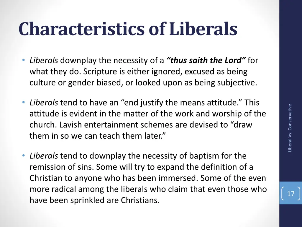 characteristics of liberals