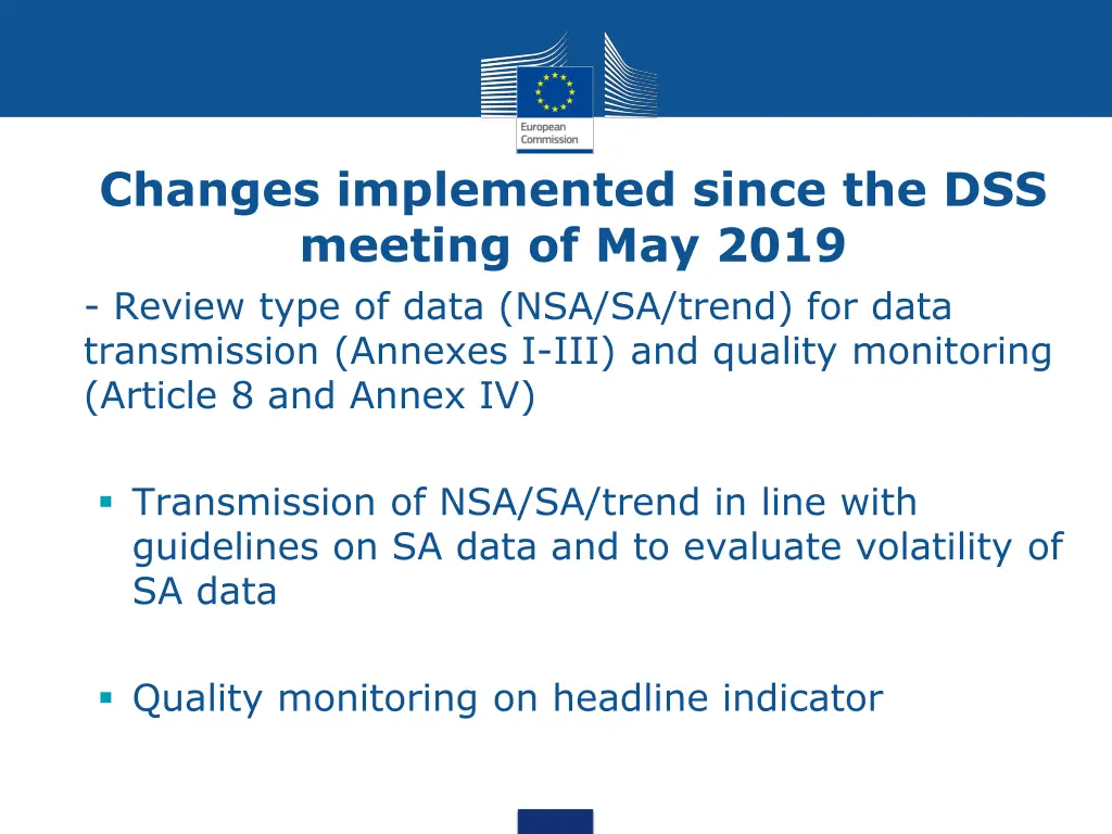 changes implemented since the dss meeting 1
