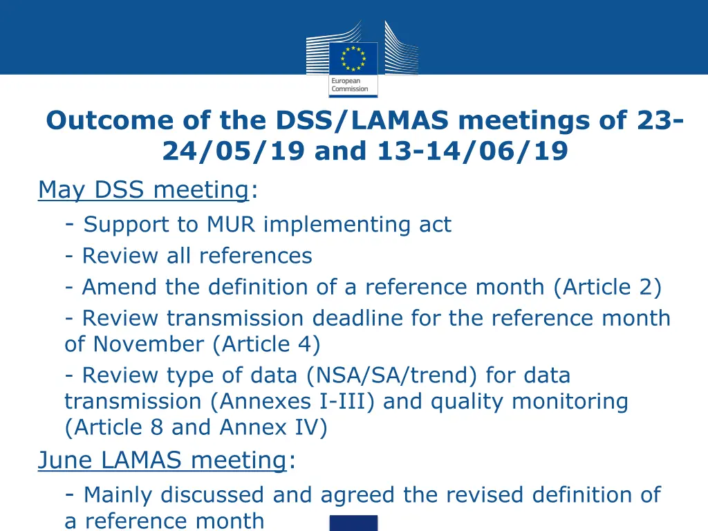 outcome of the dss lamas meetings