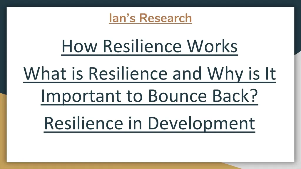 ian s research