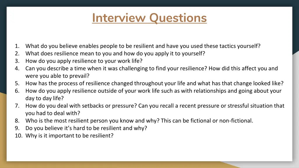 interview questions