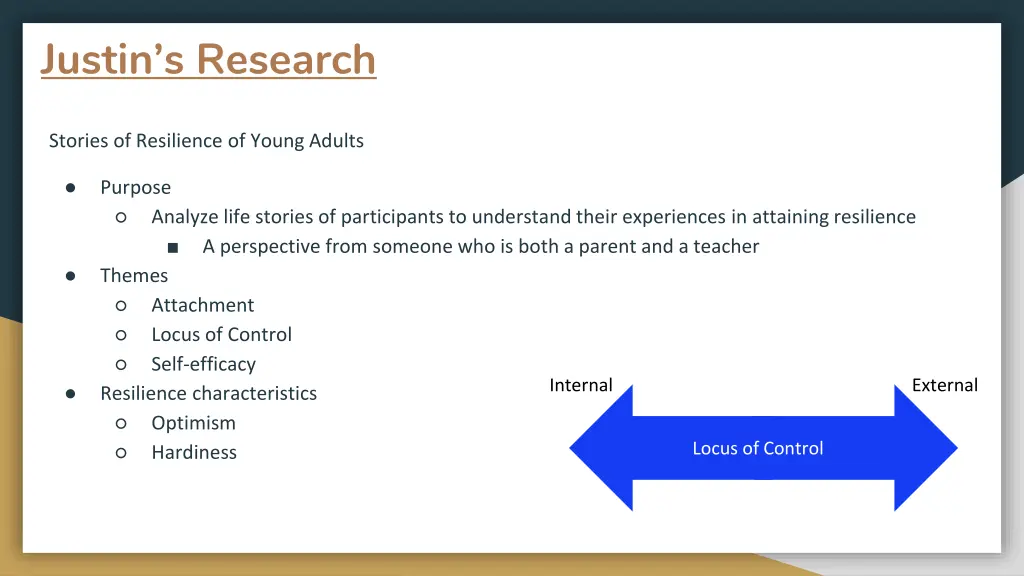 justin s research