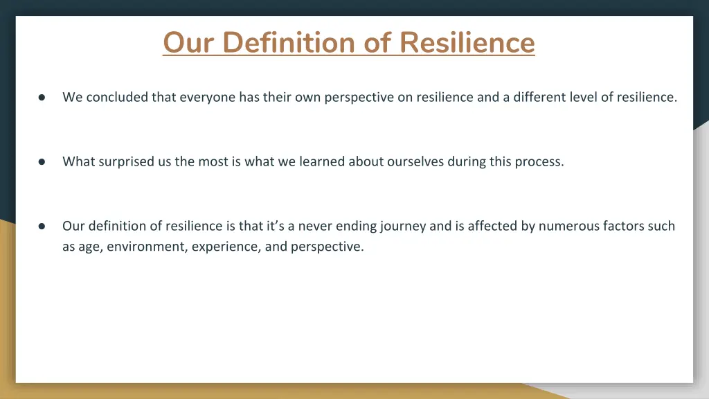 our definition of resilience