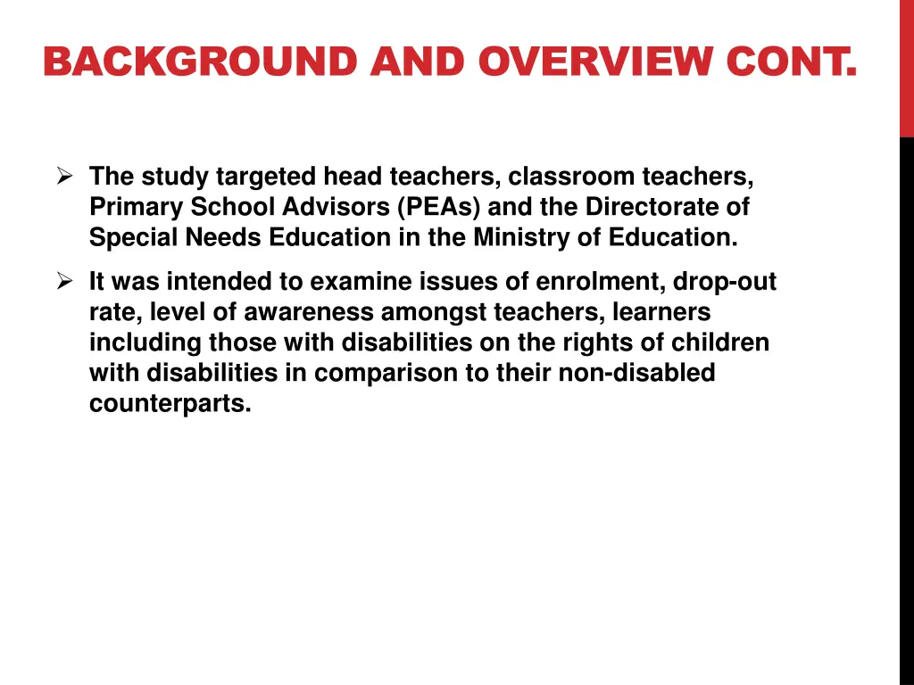 background and overview cont 1