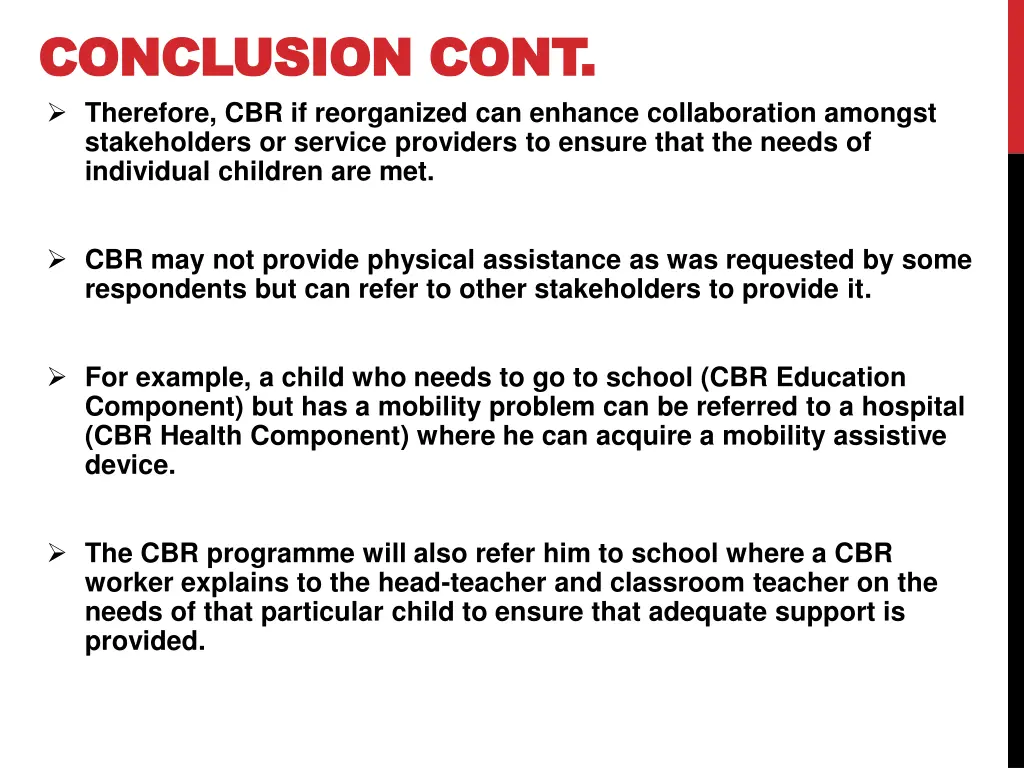 conclusion cont conclusion cont therefore