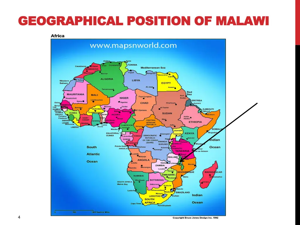 geographical position of malawi geographical