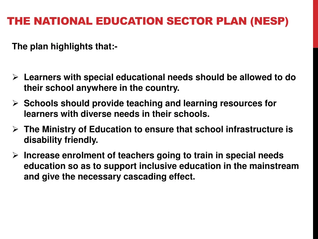 the national education sector plan nesp