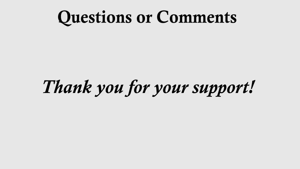 thank you for your support