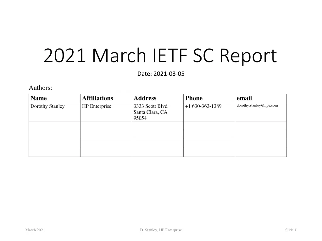 2021 march ietf sc report date 2021 03 05