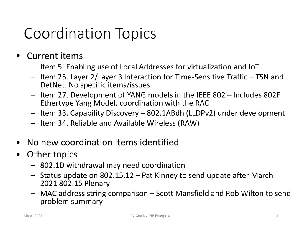 coordination topics