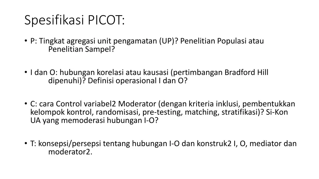 spesifikasi picot