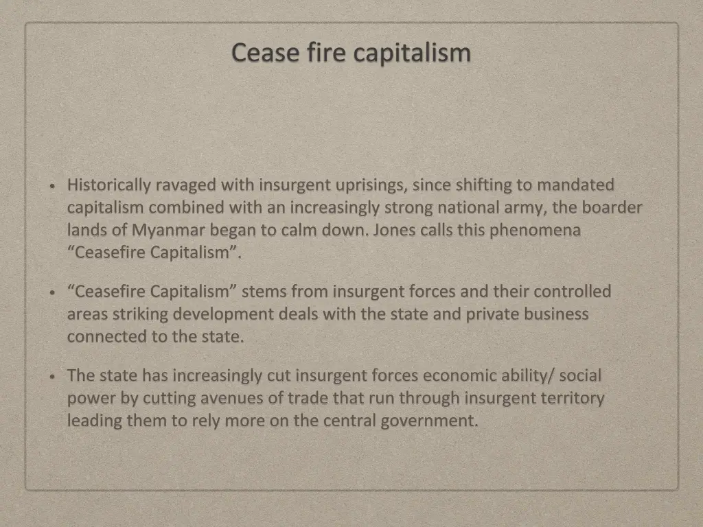 cease fire capitalism