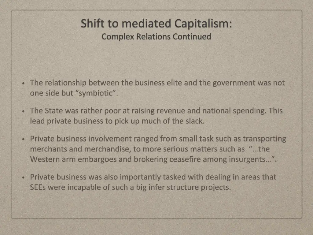 shift to mediated capitalism complex relations