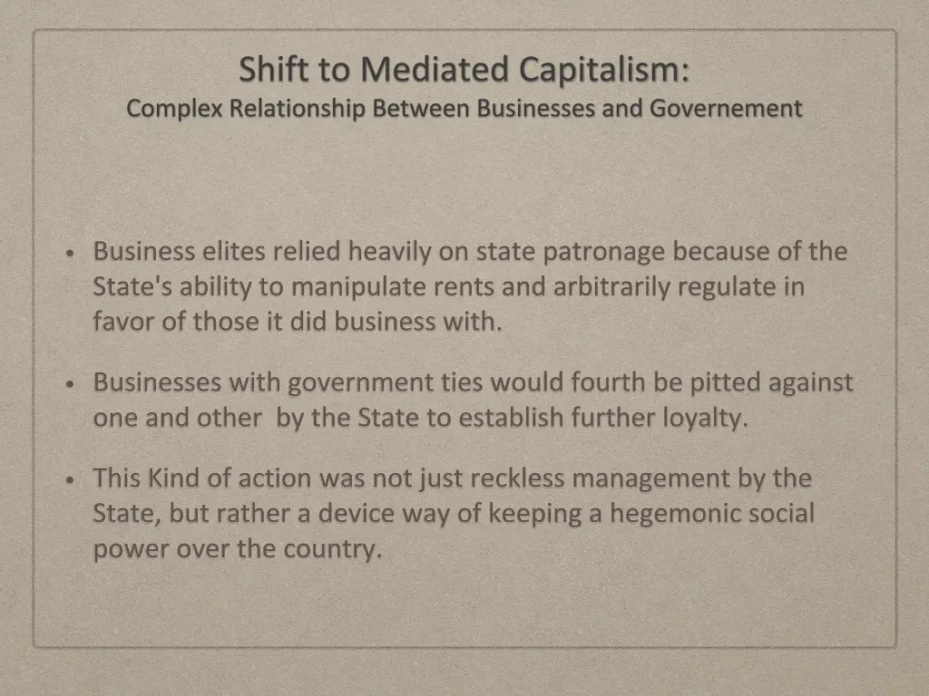 shift to mediated capitalism complex relationship