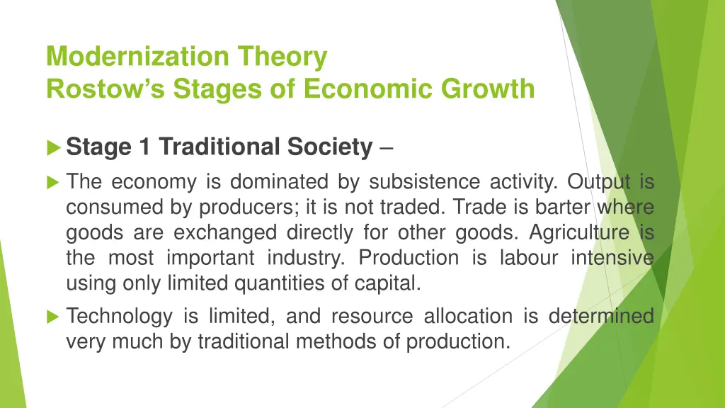 modernization theory rostow s stages of economic