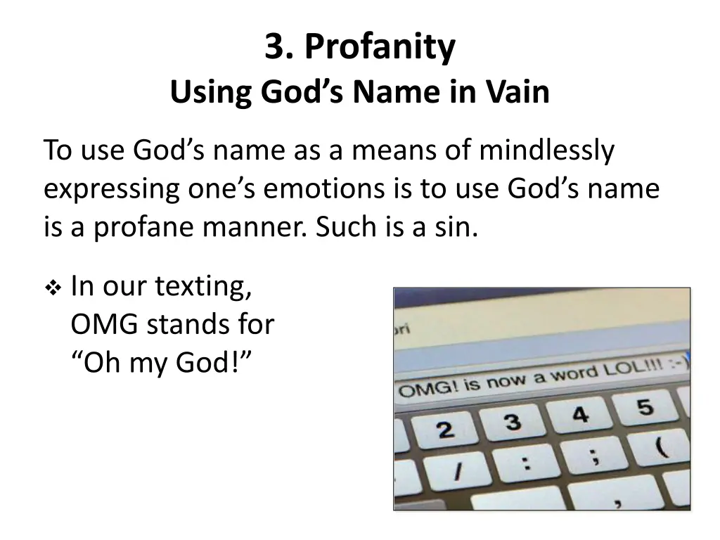 3 profanity using god s name in vain 5