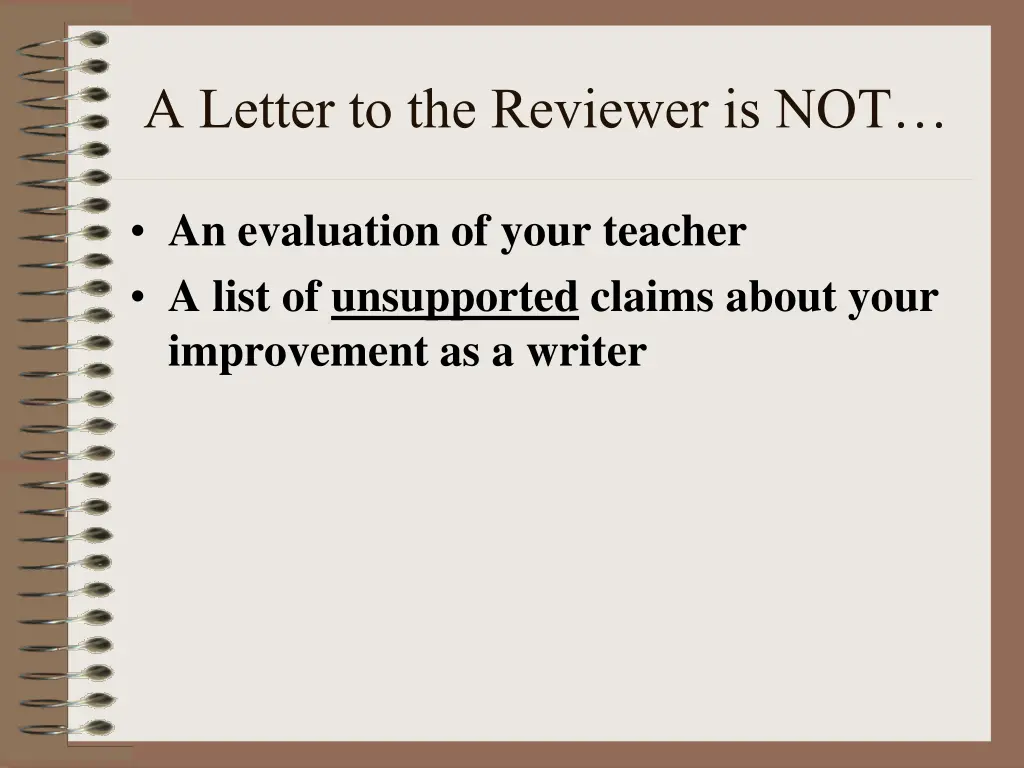 a letter to the reviewer is not 2