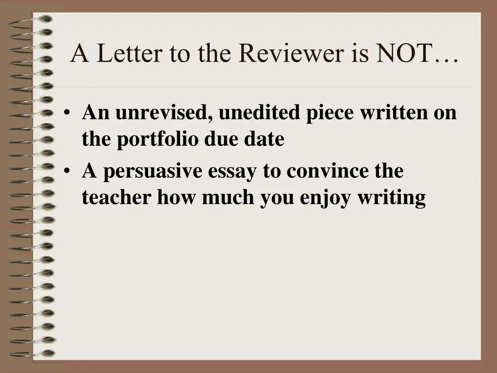 a letter to the reviewer is not 3