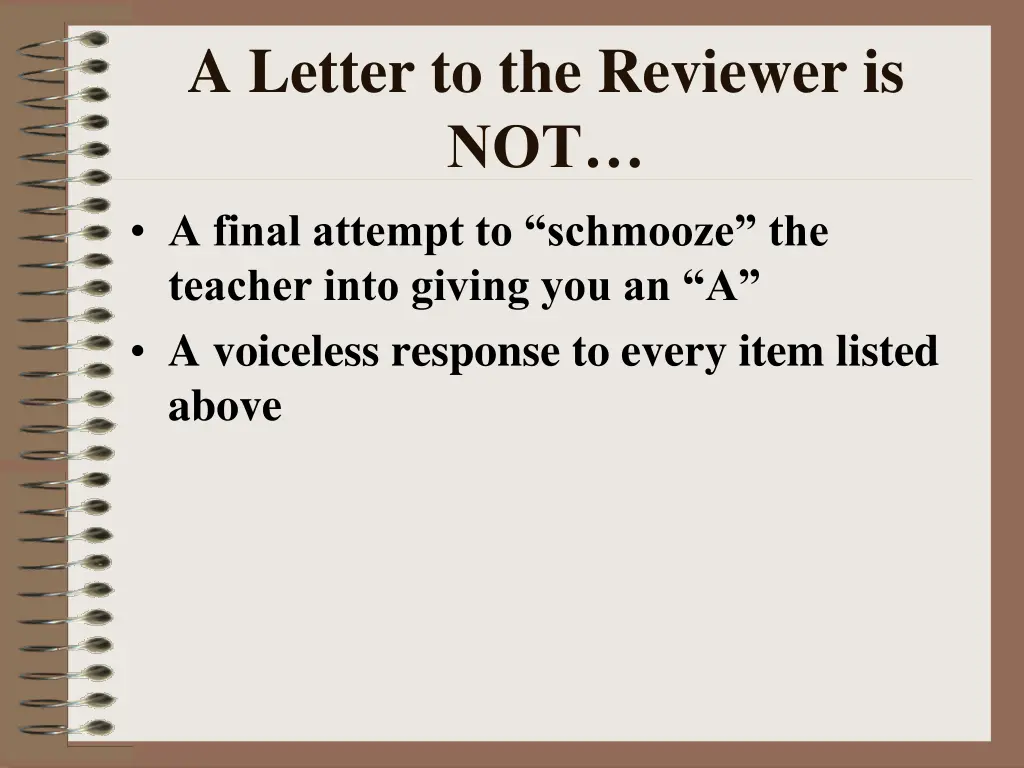 a letter to the reviewer is not 4