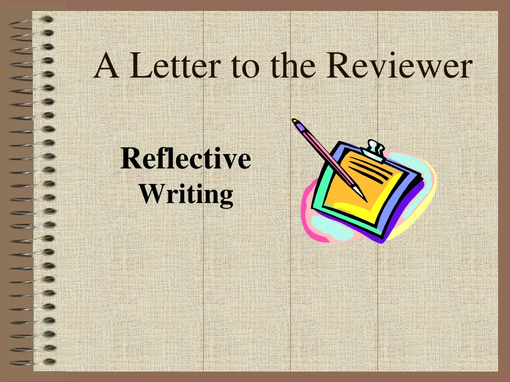 a letter to the reviewer