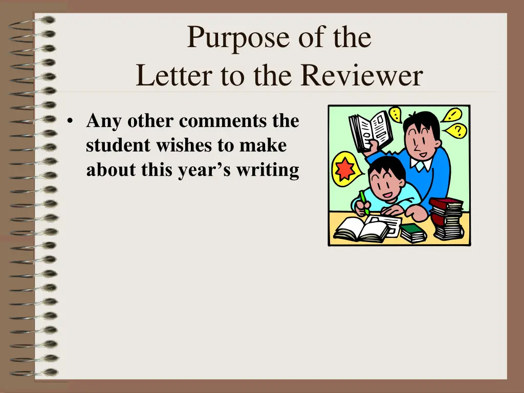 purpose of the letter to the reviewer 3