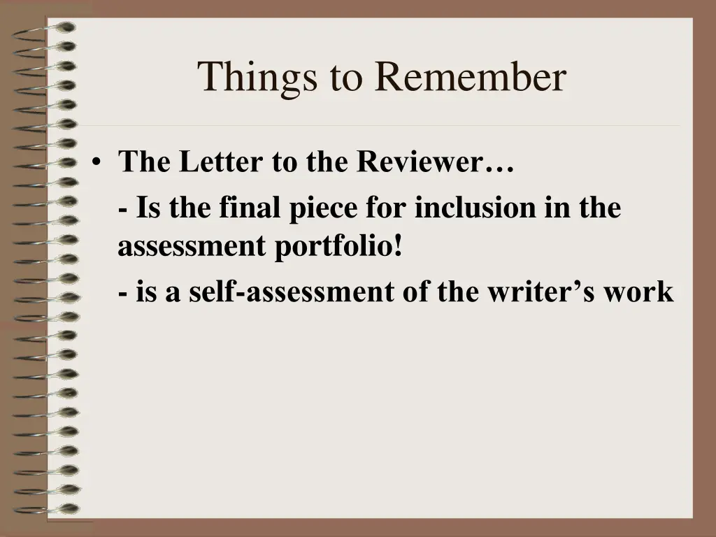 things to remember 1