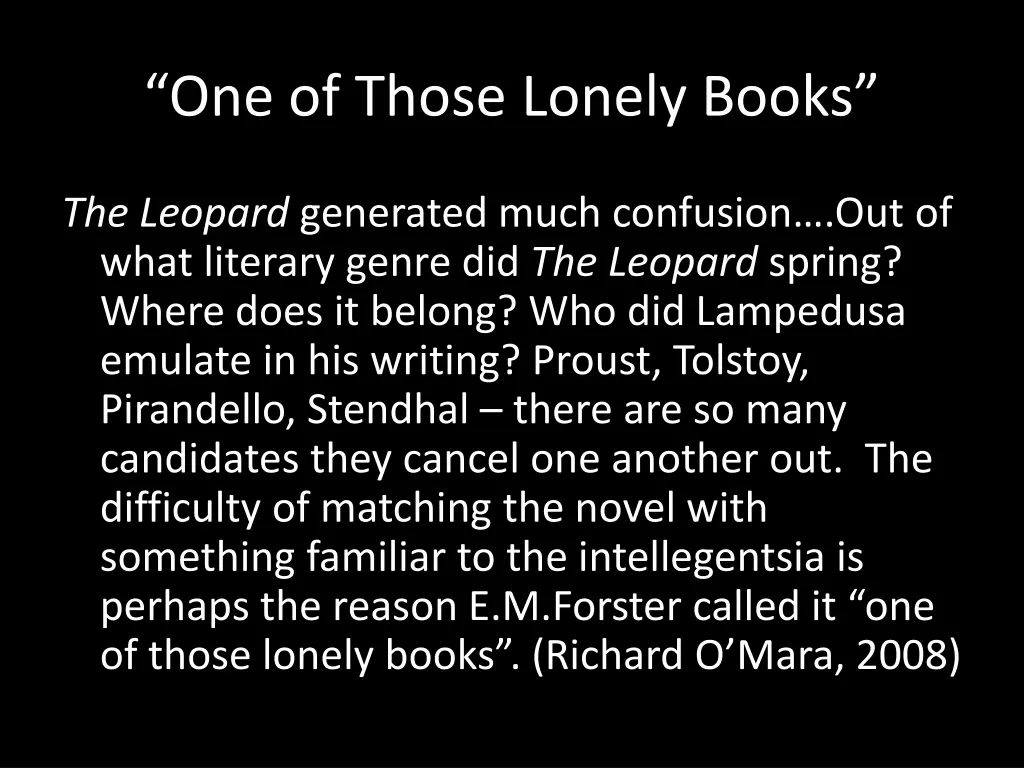 one of those lonely books