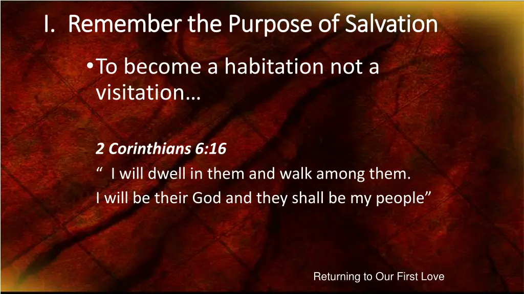 i remember the purpose of salvation i remember