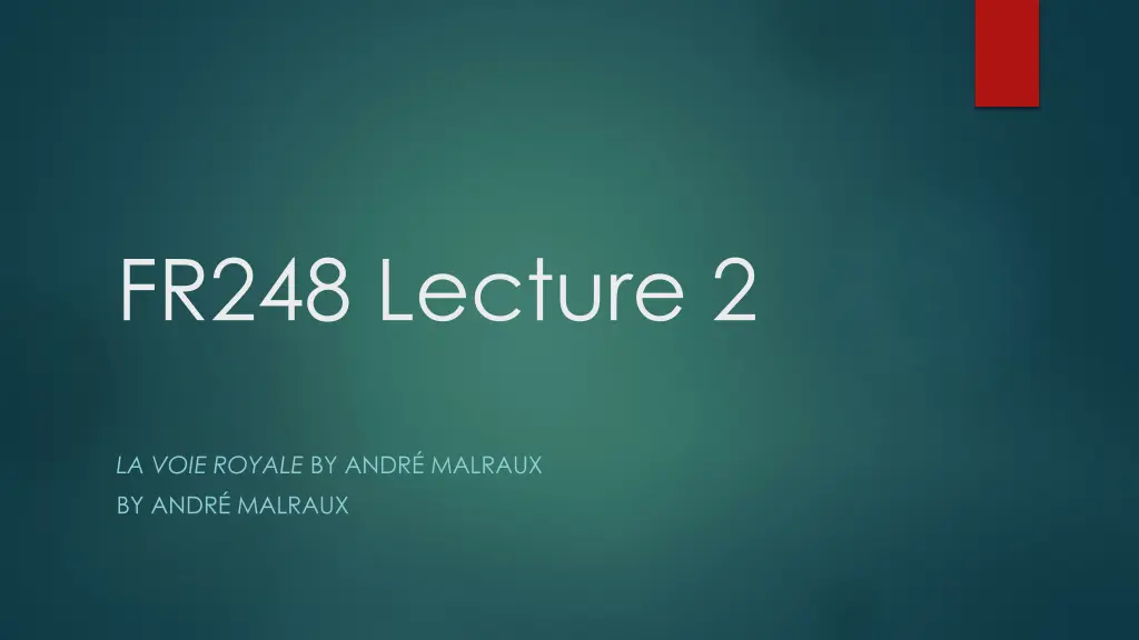 fr248 lecture 2