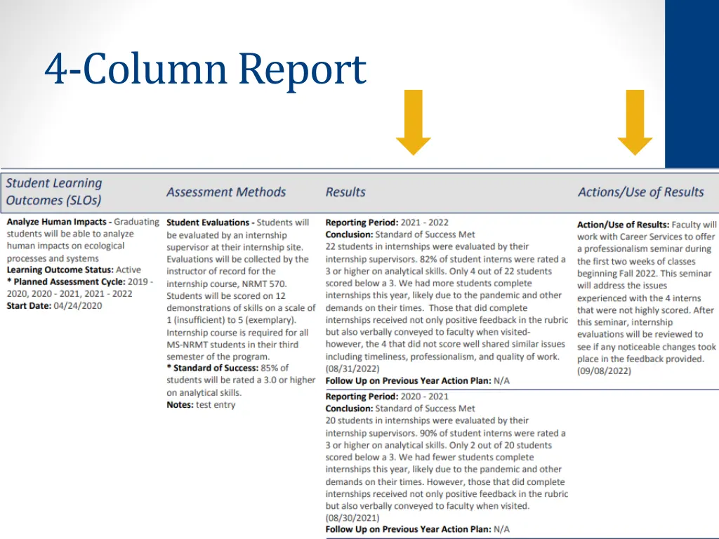 4 column report