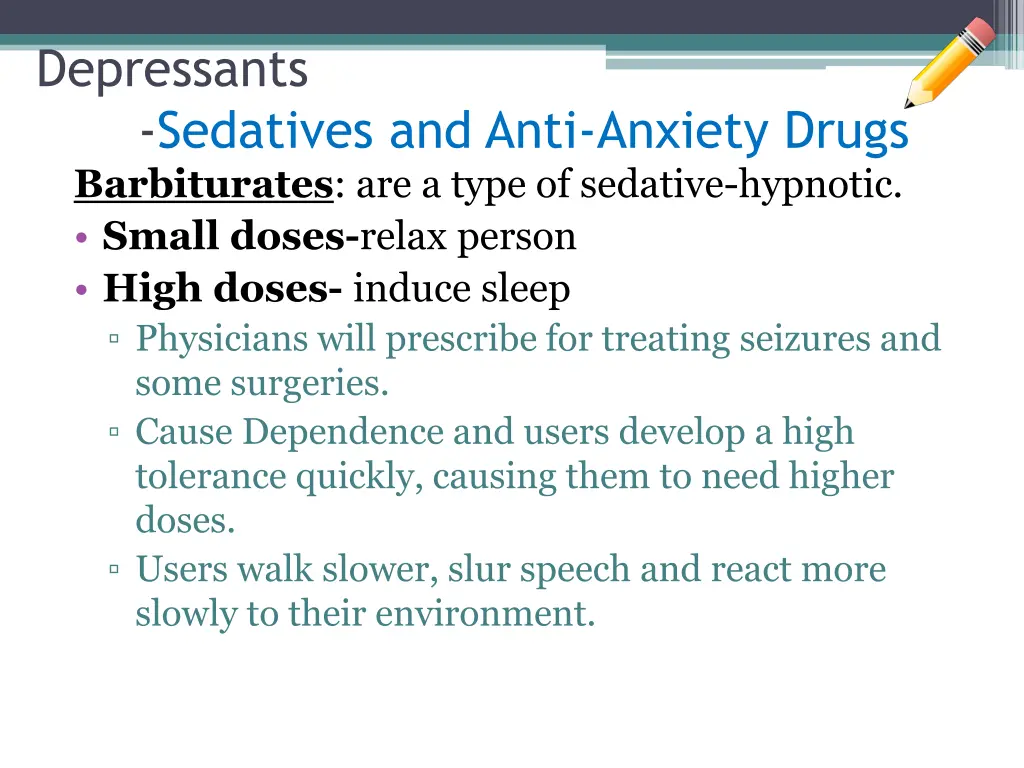 depressants sedatives and anti anxiety drugs
