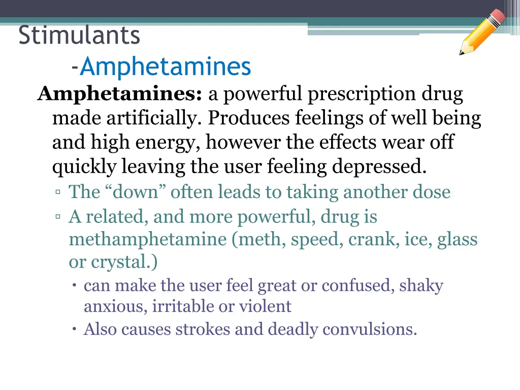 stimulants amphetamines amphetamines a powerful