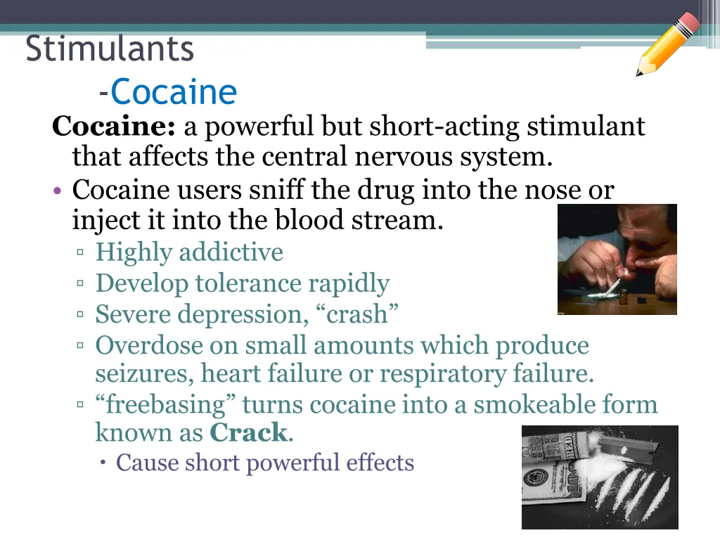 stimulants cocaine cocaine a powerful but short