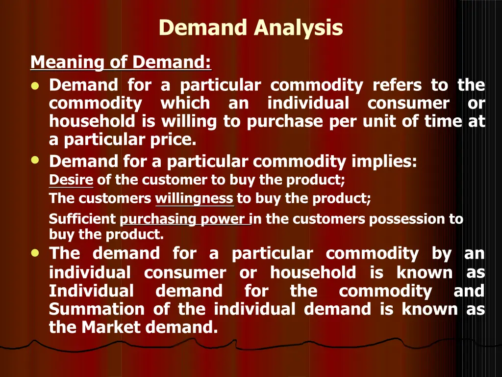 demand analysis