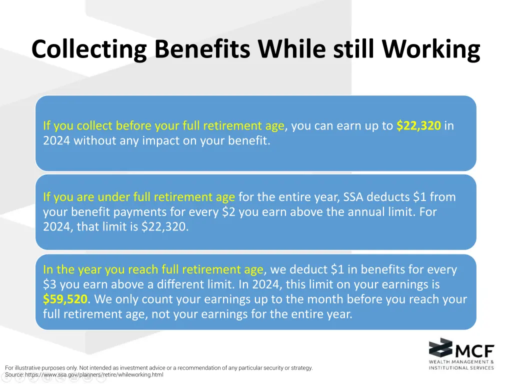 collecting benefits while still working